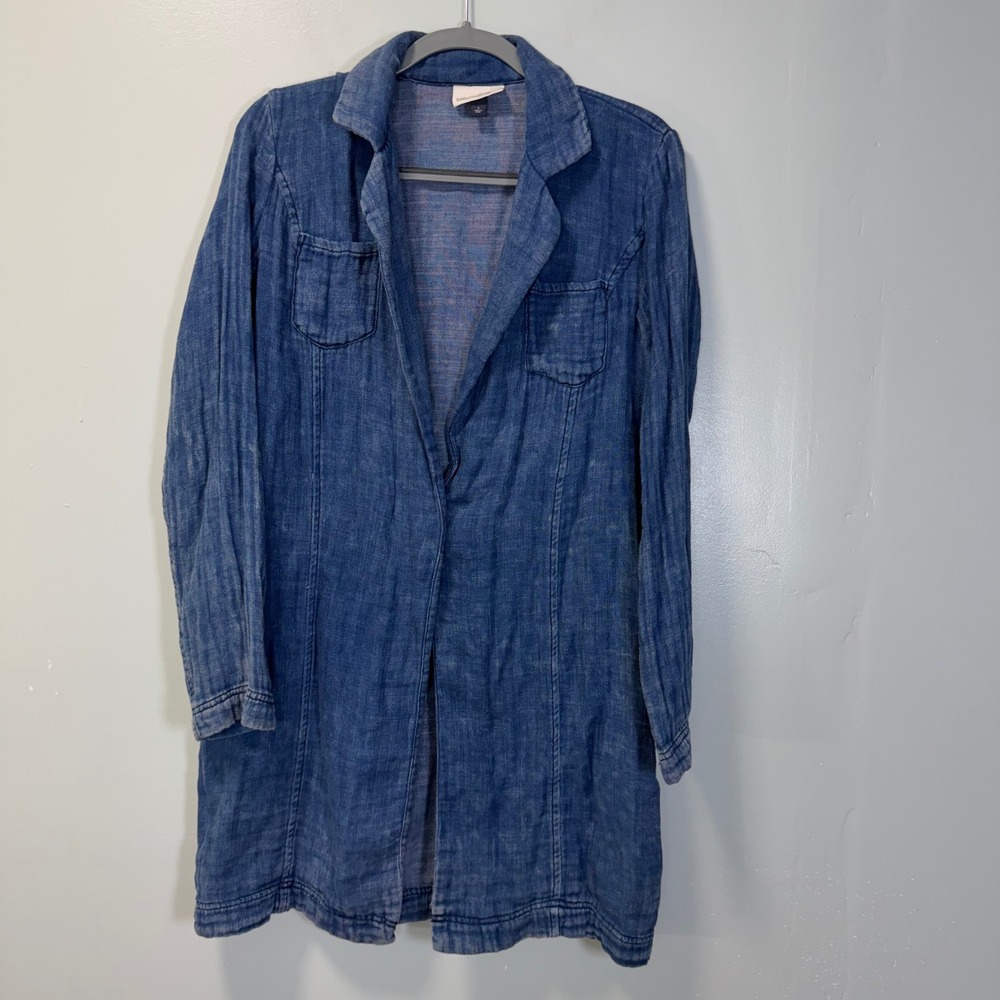 Universal Thread Womens Denim Chore Jacket Blue Longline Coat Small
